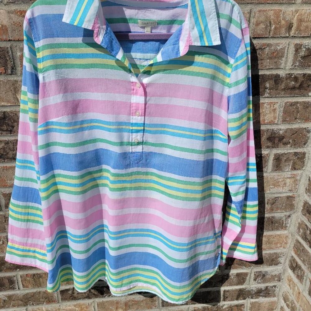 Talbot's Pastel Striped Popover Size L